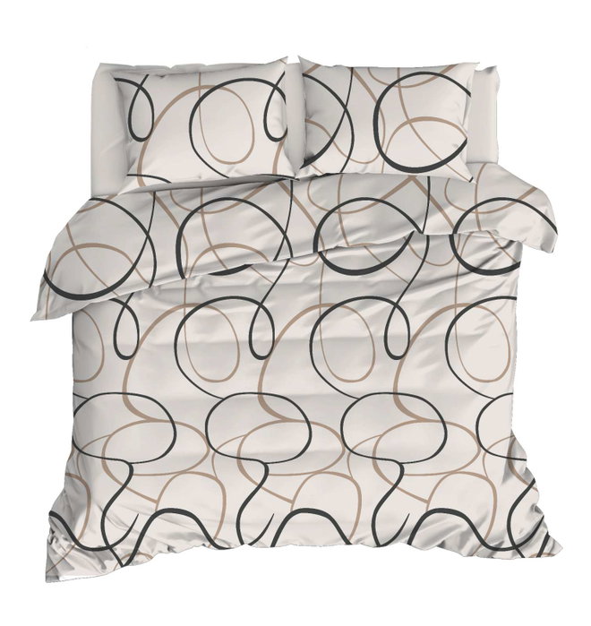 L'essentiel linge de maison LineRondom - Crema - Juego de funda de edredón doble L'essentiel linge de maison LineRondom - Crema - Juego de funda de edredón doble
